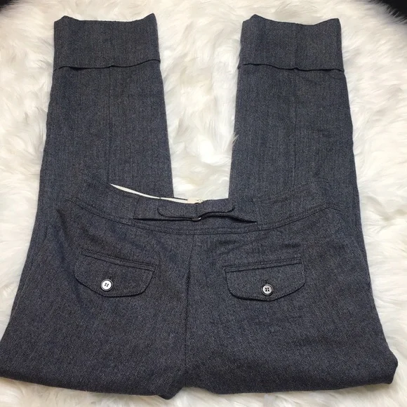 Anthropologie Cartonnier Gray Cuff Crop Tweed Pant - Picture 3 of 5